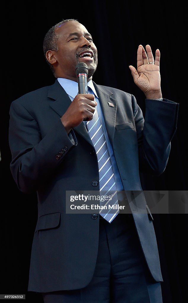 Republican Presidential Candidate Ben Carson Campaigns In Las Vegas Area