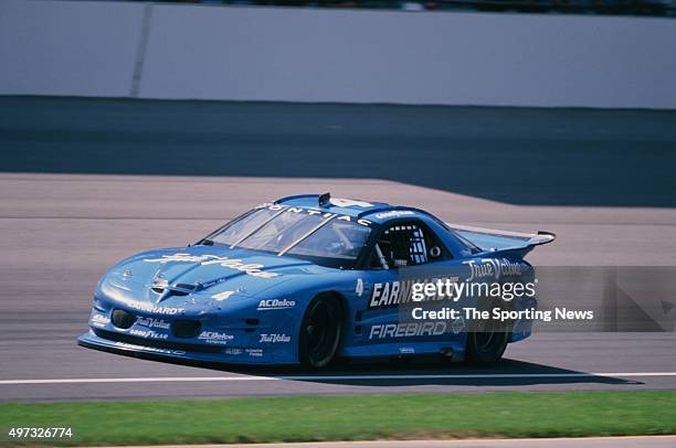 Dale Earnhardt drives during the NASCAR Brickyard 400 on August 1, 1998.