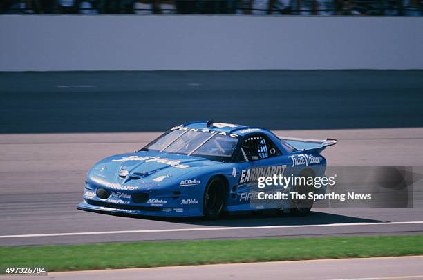 Dale Earnhardt drives during the NASCAR Brickyard 400 on August 1, 1998.