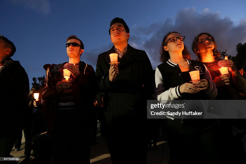 Cal State Long Beach Holds Vigil For Student Killed In Paris Terror Attacks