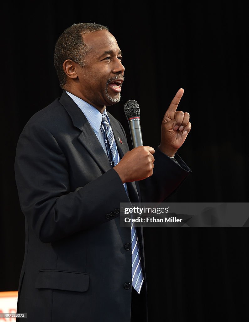 Republican Presidential Candidate Ben Carson Campaigns In Las Vegas Area