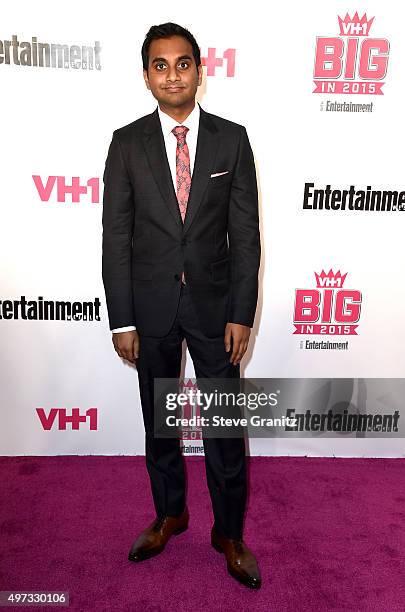 Actor Aziz Ansari attends VH1 Big In 2015 With Entertainment Weekly Awards at Pacific Design Center on November 15, 2015 in West Hollywood,...