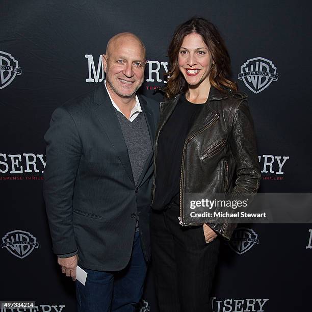 Chef Tom Colicchio and director Lori Silverbush attend "Misery" Broadway opening night at The Broadhurst Theatre on November 15, 2015 in New York...