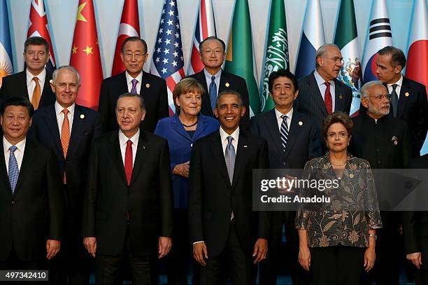 Chinese President Xi Jinping, Turkish President Recep Tayyip Erdogan, US President Barack Obama, Brazilian President Dilma Rousseff Australian Prime...