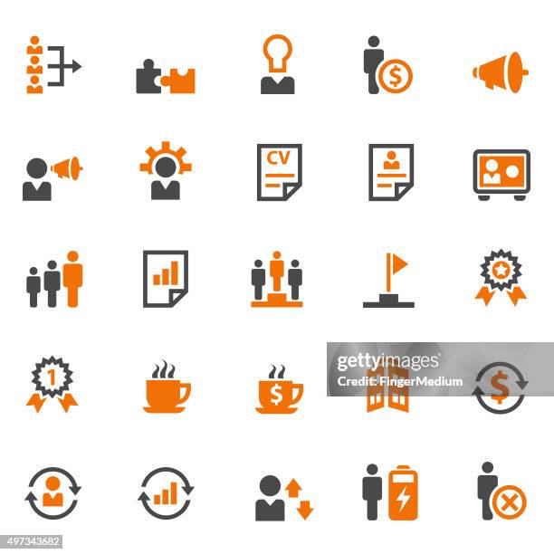 business vector icons set - locker stock illustrations