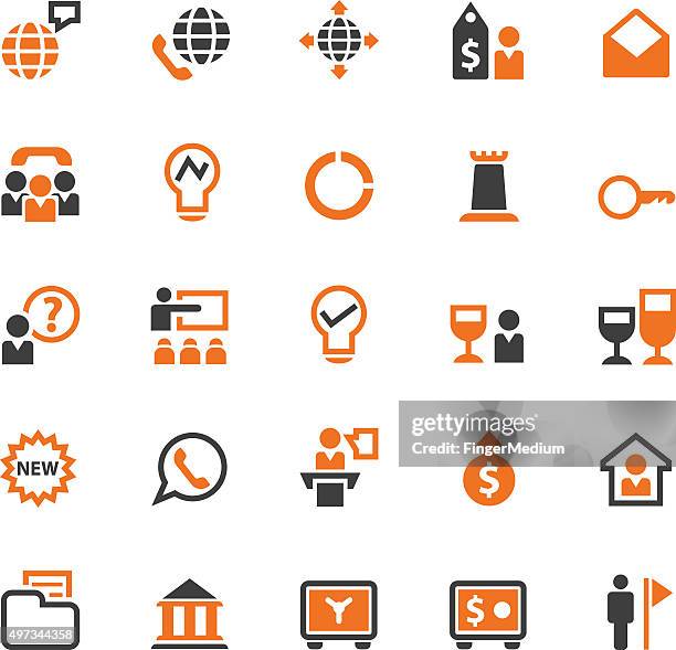 set of business icons - security training stock illustrations