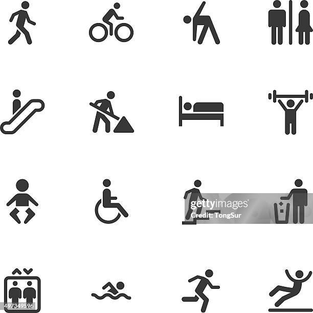 menschen symbole-normal - fahrrad stock-grafiken, -clipart, -cartoons und -symbole