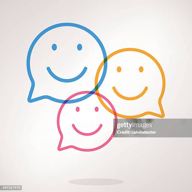 ilustraciones, imágenes clip art, dibujos animados e iconos de stock de discurso burbujas emojis - smiley face