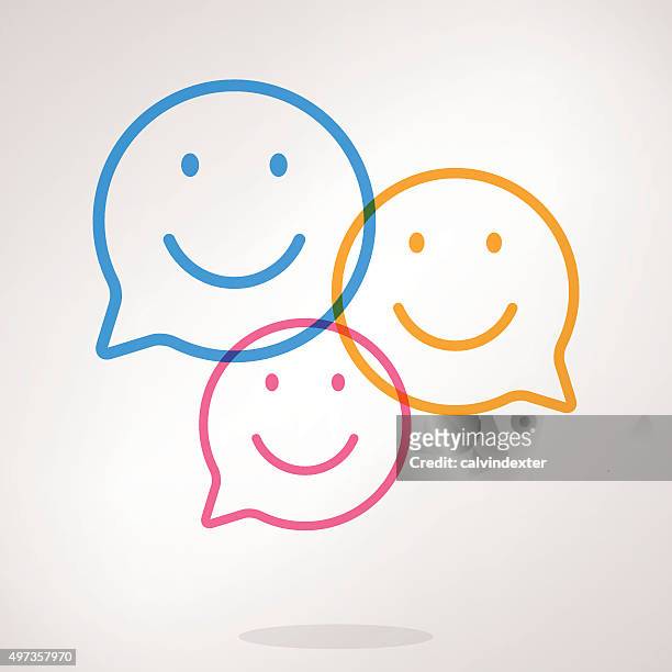 speech bubble emojis - smiley faces stock illustrations