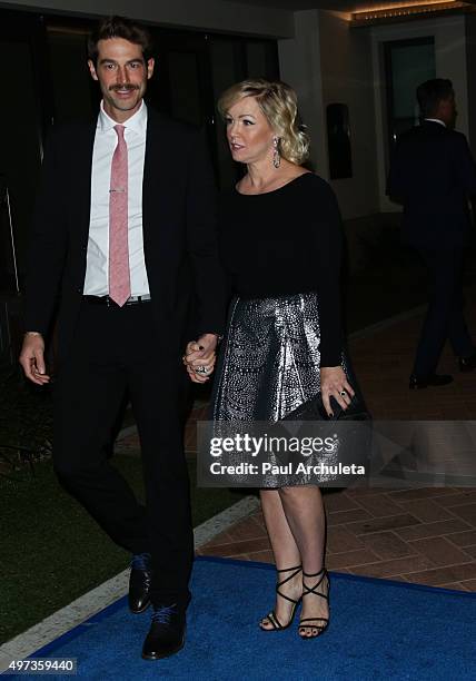 Actors Dave Abrams and Jennie Garth attend the 2nd Annual Save A Child's Heart Gala at Sony Pictures Studios on November 15, 2015 in Culver City,...