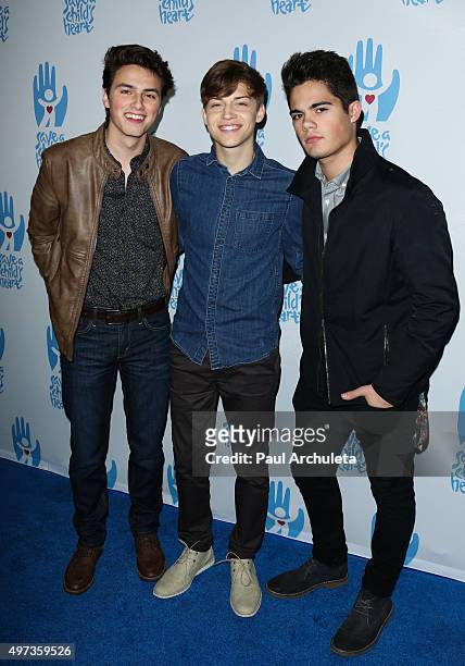 Boy Band Forever In Your Mind attends the 2nd Annual Save A Child's Heart Gala at Sony Pictures Studios on November 15, 2015 in Culver City,...