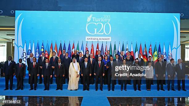 Senegalese President Macky Sall, Zimbabwe's President Robert Mugabe, Indonesian President Joko Widodo, Mexican President Enrique Pena Nieto, South...