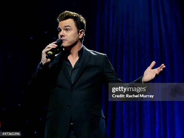 Seth MacFarlane performs onstage during the Thelonious Monk Institute International Jazz Vocals Competition 2015 at Dolby Theatre on November 15,...