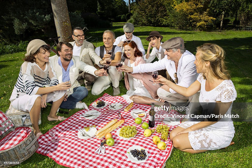 The Cast of Un Village Francais, Paris Match Issue 3469, November 18 2015