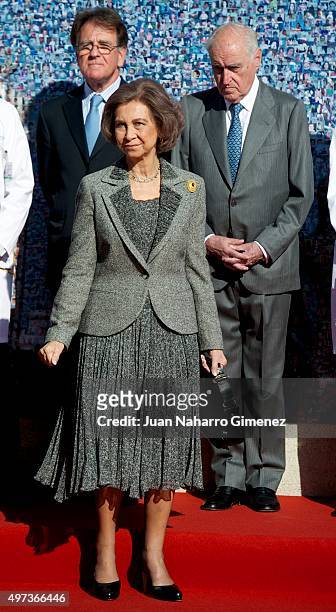 Queen Sofia attends 'La Paz Hospital 50th Anniversary' at La Paz Hospital on November 16, 2015 in Madrid, Spain.