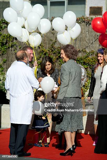 Queen Sofia attends 'La Paz Hospital 50th Anniversary' at La Paz Hospital on November 16, 2015 in Madrid, Spain.