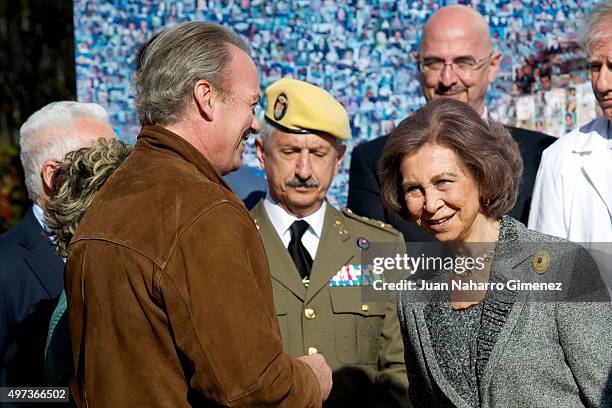 Bertin Osborne and Queen Sofia attend 'La Paz Hospital 50th Anniversary' at La Paz Hospital on November 16, 2015 in Madrid, Spain.