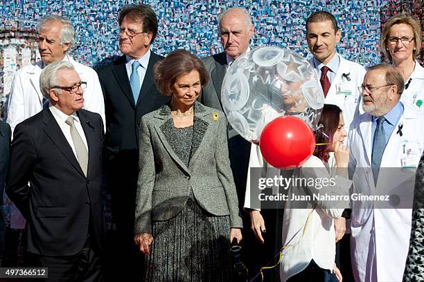 Queen Sofia attends 'La Paz Hospital 50th Anniversary' at La Paz Hospital on November 16, 2015 in Madrid, Spain.