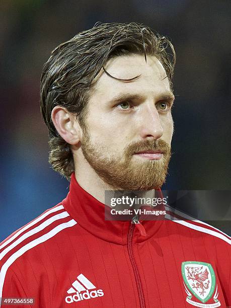 Joe Allen of Wales during the International friendly match between Wales and Netherlands on November 13, 2015 at the Cardiff City stadium in Cardiff,...
