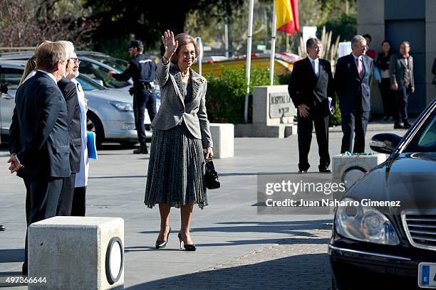 Queen Sofia attends 'La Paz Hospital 50th Anniversary' at La Paz Hospital on November 16, 2015 in Madrid, Spain.