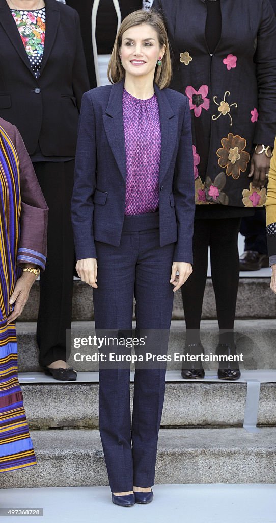 Queen Letizia of Spain Meets 'Mujeres por Africa' Foundation