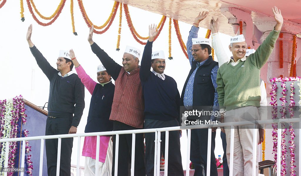 Swearing Ceremony Of Delhi Chief Minister Arvind Kejriwal