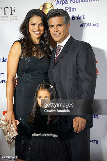 Actor Esai Morales and his wife Elvimar Silva attend the Arpa International Film Festival at the Egyptian Theatre on November 15, 2015 in Hollywood,...