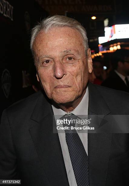William Goldman poses at The Opening Night Arrivals for "Misery" on Broadway at The Broadhurst Theatre on November 15, 2015 in New York City.