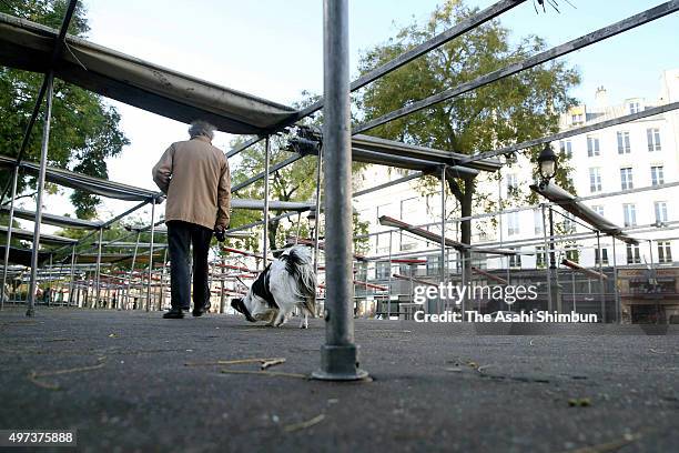 Sunday market at Bastille was cancelled after the terror attack on November 15, 2015 in Paris, France. As France observes three days of national...