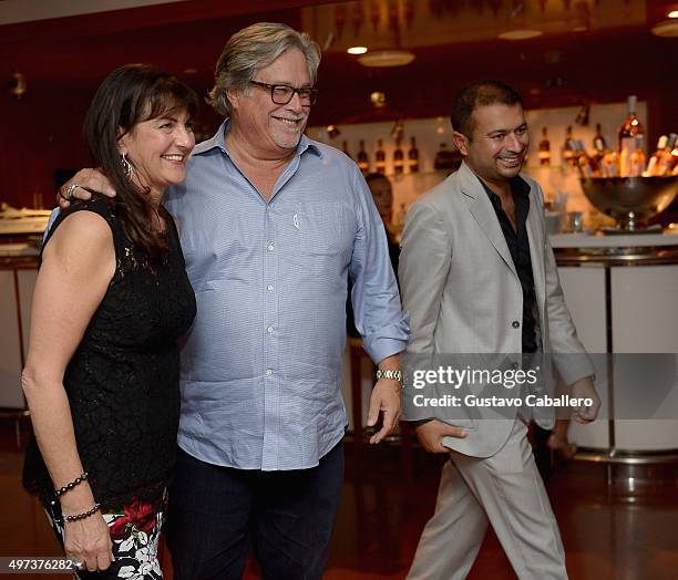 Madeleine Arison,Micky Arison and Kamal Hotchandan attends the Haute Living Celebrates Amar'e Stoudemire's Birthday at Cipriani Downtown Miami on...