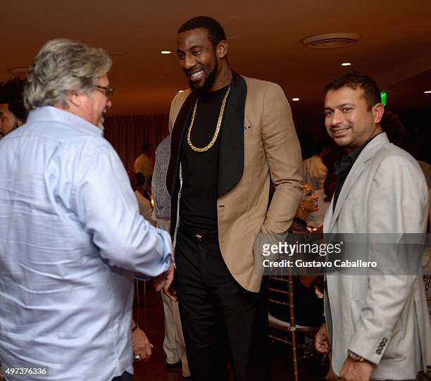 Micky Arison;Kamal Hotchandan attends the Haute Living Celebrates Amar'e Stoudemire's Birthday at Cipriani Downtown Miami on November 15, 2015 in...