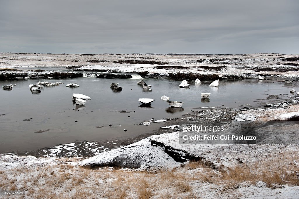 Winter landscape at Borgarnes