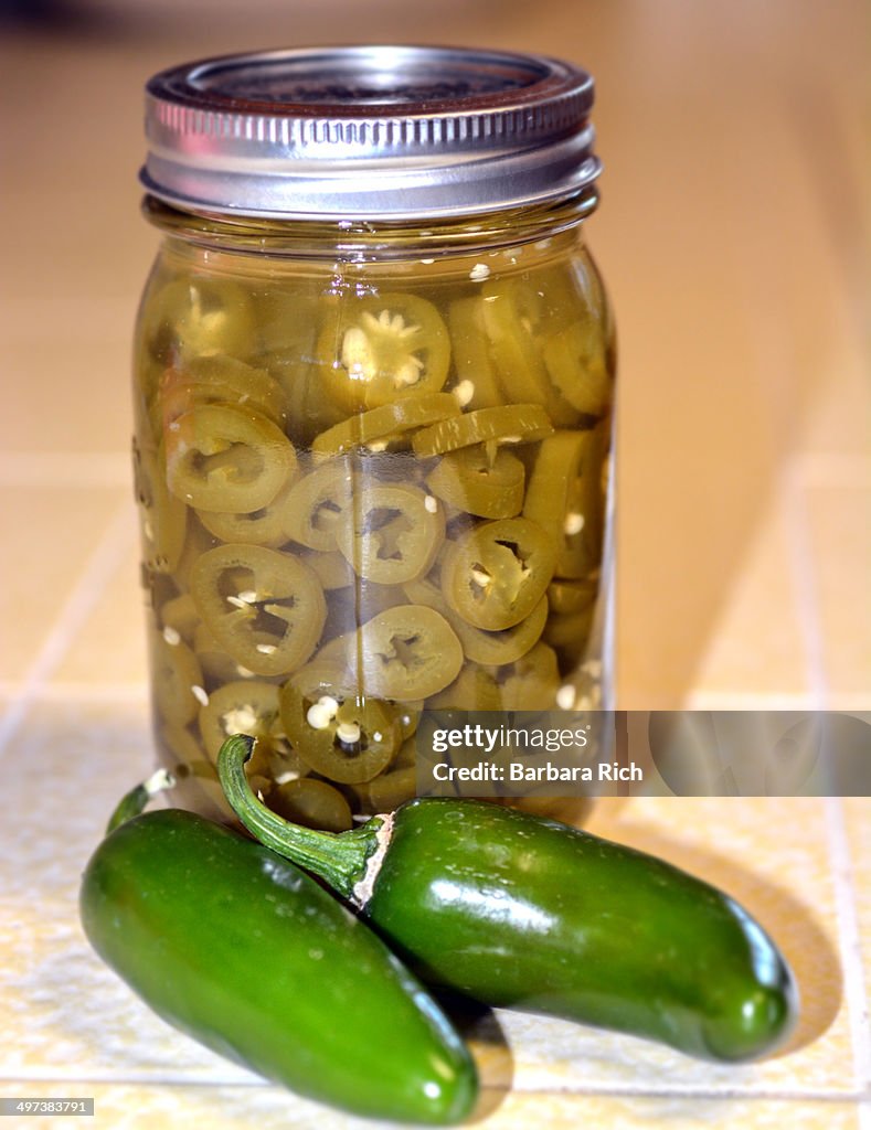 Canned sliced Jalapena Peppers from the garden