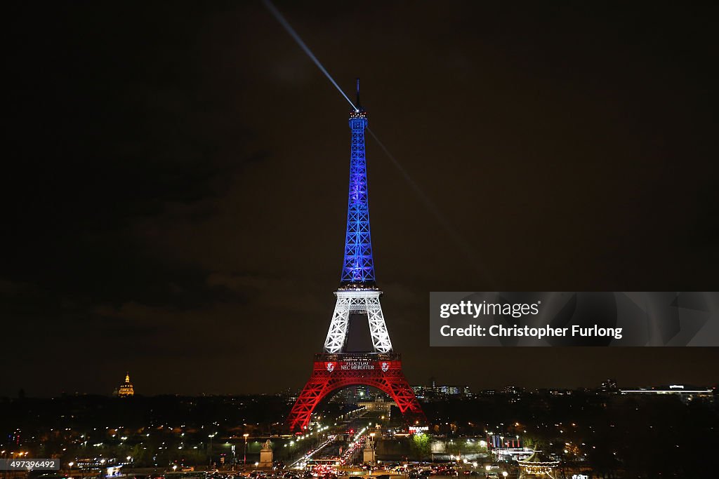 Paris Turns Blue, White and Red For Victims Of Friday's Terrorist Attacks