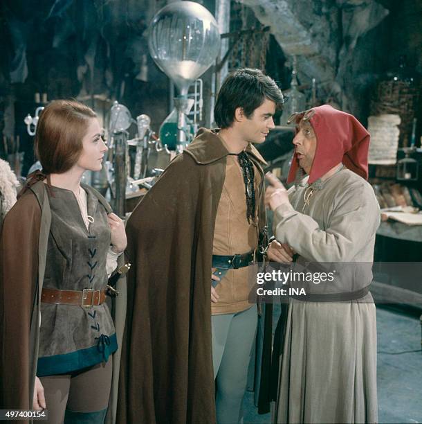 Roland Armontel , Jean Claude Drouot and Céline Léger in the episode "dangerous Games" of the 4th series of "Thierry la Fronde"