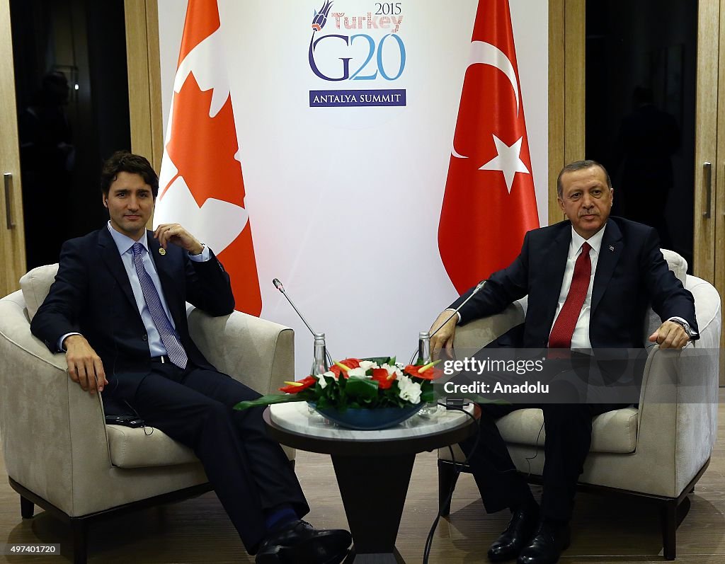 Turkish President meets Canadian PM in Antalya