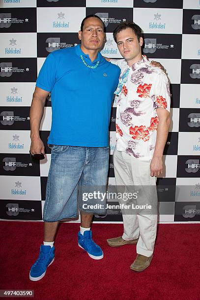 Rob Brown and Jack Pettibone Riccobono arrive at the 2015 Hawaii International Film Festival Awards Gala on November 15, 2015 in Honolulu, Hawaii.