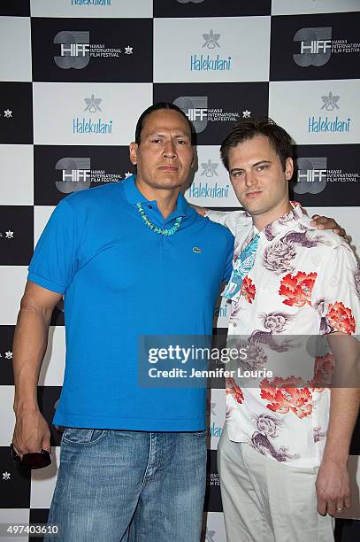 Rob Brown and Jack Pettibone Riccobono arrive at the 2015 Hawaii International Film Festival Awards Gala on November 15, 2015 in Honolulu, Hawaii.