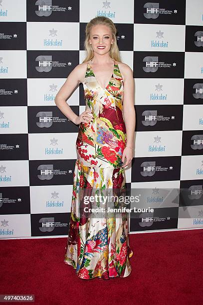 Lauren Sweetser arrives at the 2015 Hawaii International Film Festival Awards Gala on November 15, 2015 in Honolulu, Hawaii.