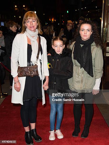 Doon Mackichan and family attend the press night for "The Illusionists" at Shaftesbury Theatre on November 16, 2015 in London, England.