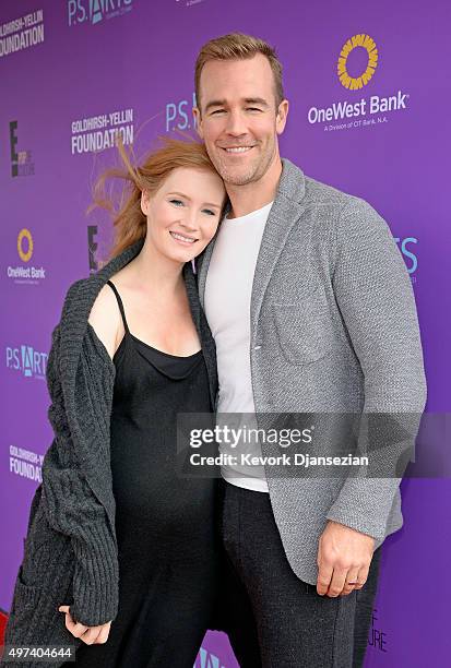 Kimberly Brook and actor James Van Der Beek attend Express Yourself 2015 to benefit P.S. ARTS, providing arts education to 25,000 public school...