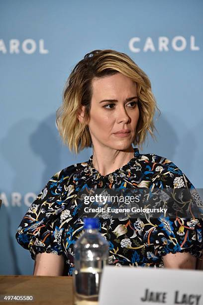 Sarah Paulson attends the CAROL New York Press Conference at Essex House, Petit Salon on November 16, 2015 in New York City.