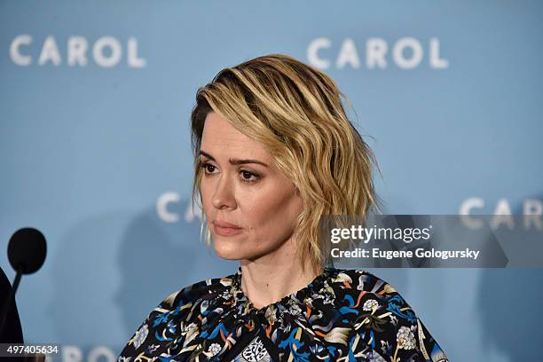 Sarah Paulson attends the CAROL New York Press Conference at Essex House, Petit Salon on November 16, 2015 in New York City.