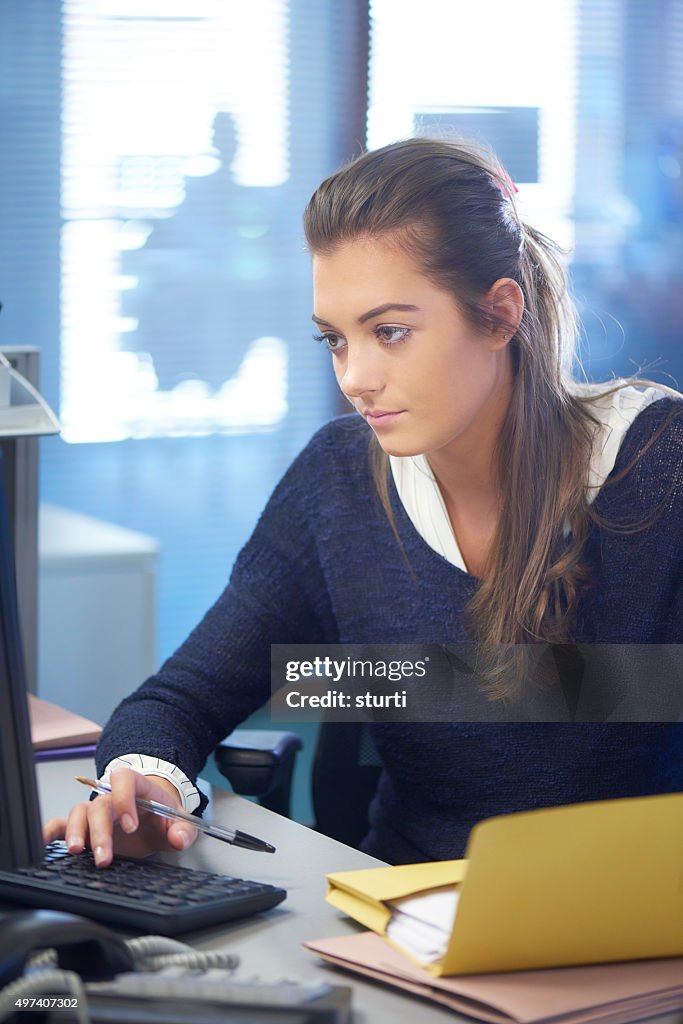 Young female legal secretary