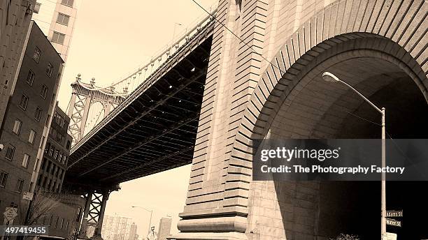 manhattan bridge from brooklyn - dumbo new york stock pictures, royalty-free photos & images