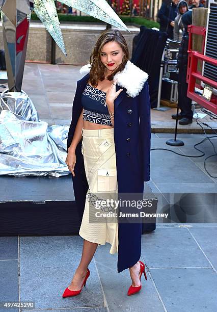 Miranda Kerr attends Swarovski Star raising for 2015 Rockefeller Center Christmas Tree at Rockefeller Plaza on November 16, 2015 in New York City.