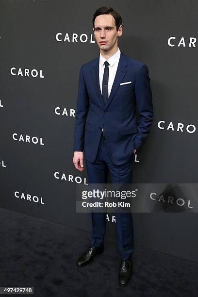 Actor Cory Michael Smith attends the New York premiere of "Carol" at the Museum of Modern Art on November 16, 2015 in New York City.