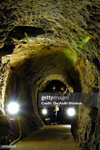 Tunnel of the Iwami Ginzan Silver Mine on April 18, 2007 in Oda, Shimane, Japan.