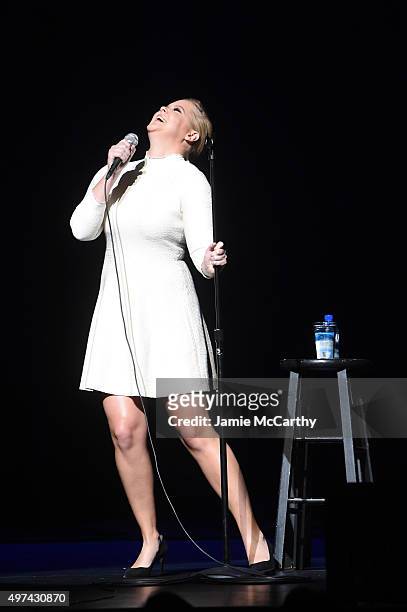 Actress Amy Schumer performs onstage as Baby Buggy celebrates 15 years with "An Evening with Jerry Seinfeld and Amy Schumer" presented by Bank of...
