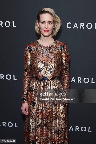 Actress Sarah Paulson attends the "Carol" New York premiere at Museum of Modern Art on November 16, 2015 in New York City.